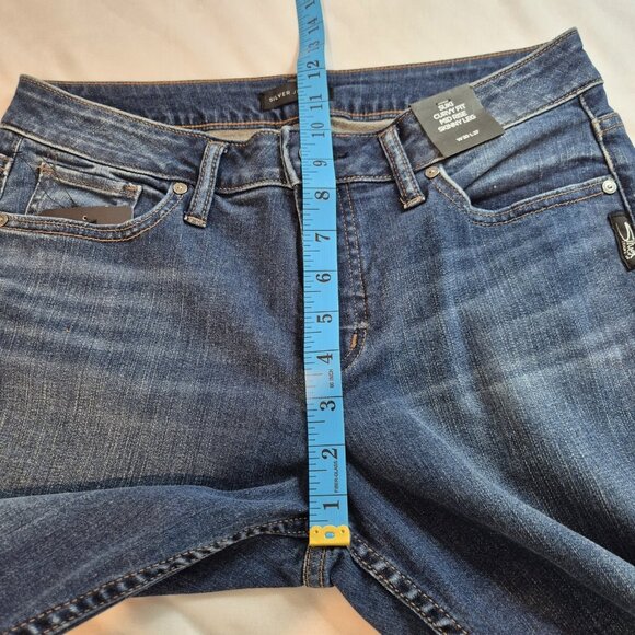Silver Jeans Womens Size 30 Blue Stretch Denim Suki Curvy Fit Skinny 27 L (62) - Picture 6 of 12